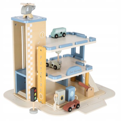 Garaż drewniany parking samochodowy piętrowy stacja benzynowa