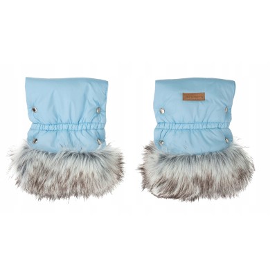 Mufki rękawiczki ocieplane na zimę do wózka czarne z futerkiem Jackmar