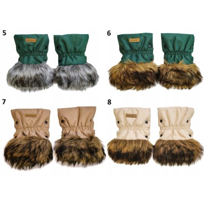 Mufki rękawiczki ocieplane na zimę do wózka czarne z futerkiem Jackmar