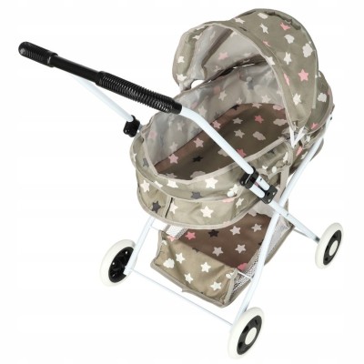 Wózek dla lalek gondola głęboki + torba gwiazdki dla dziewczynki