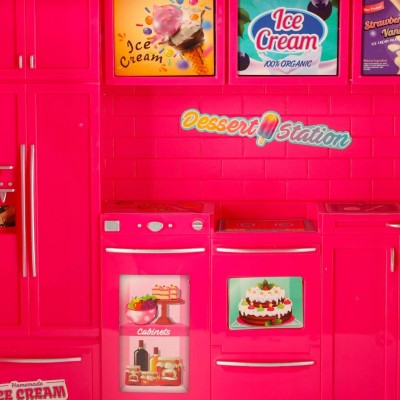 Samochód dla lalek kamper food truck 21 el. dla dziewczynki