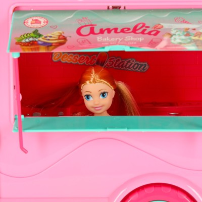 Samochód dla lalek kamper food truck 21 el. dla dziewczynki