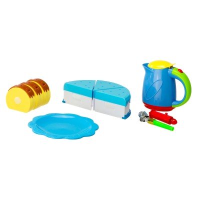 Zabawka Tort urodzinowy do krojenia na rzepy kuchnia 80 elementów niebieski