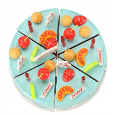 Zabawka Tort urodzinowy do krojenia niebieski 75 elementów dla dzieci