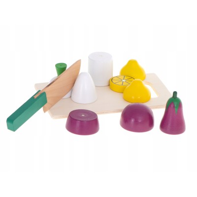 Warzywa drewniane do krojenia na magnes w skrzynce + akcesoria zabawki