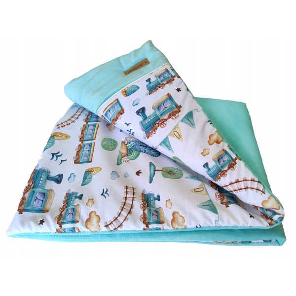 Kocyk dwustronny niemowlęcy bawełna velvet do wózka gondoli kołyski Jackmar