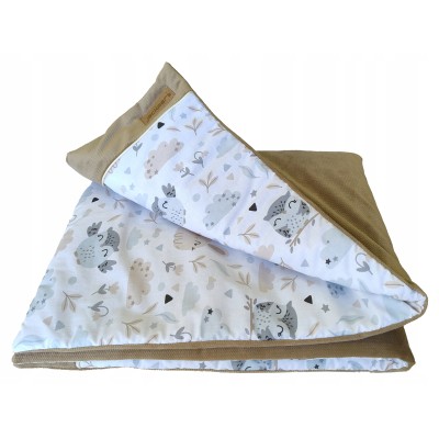 Kocyk dwustronny niemowlęcy bawełna velvet do wózka gondoli kołyski Jackmar