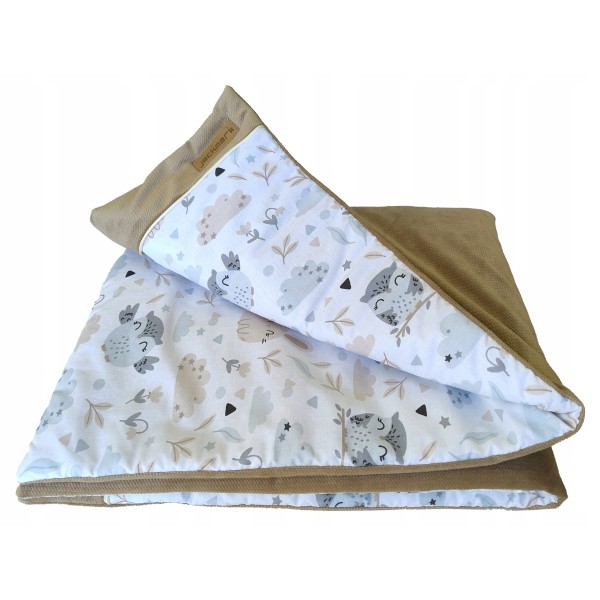 Kocyk dwustronny niemowlęcy bawełna velvet do wózka gondoli kołyski Jackmar