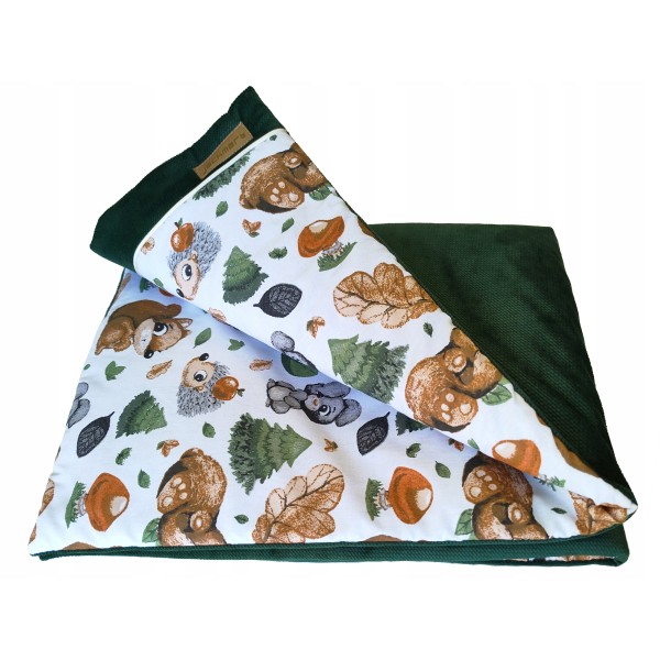 Kocyk dwustronny niemowlęcy bawełna velvet do wózka gondoli kołyski Jackmar