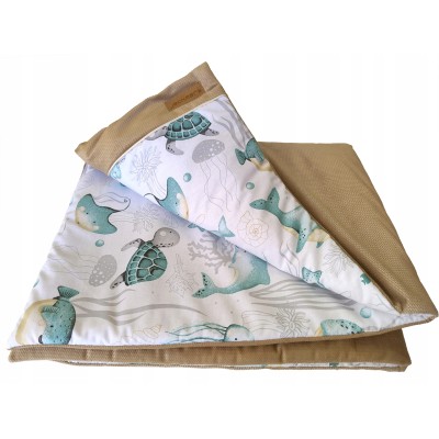 Kocyk dwustronny niemowlęcy bawełna velvet do wózka gondoli kołyski Jackmar