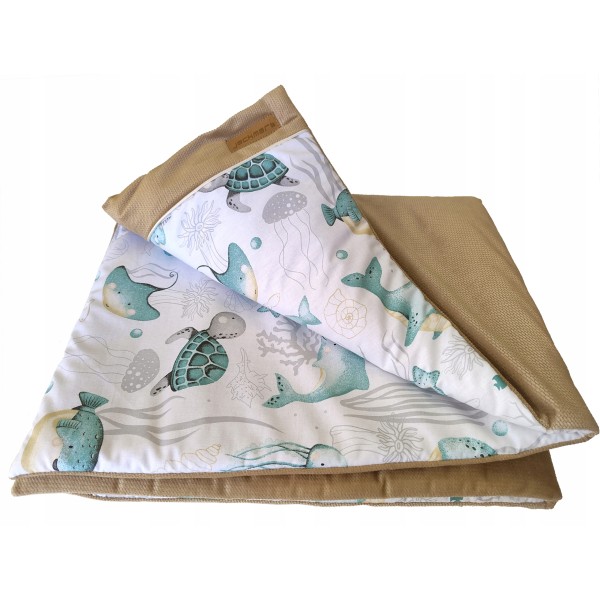 Kocyk dwustronny niemowlęcy bawełna velvet do wózka gondoli kołyski Jackmar