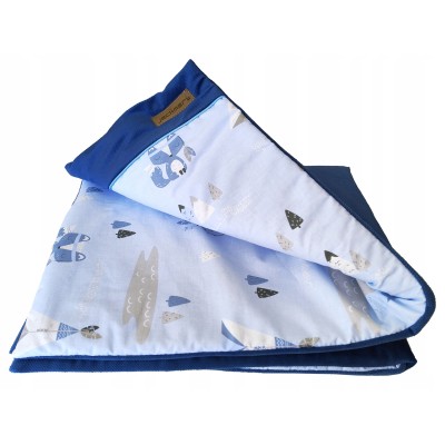 Kocyk dwustronny niemowlęcy bawełna velvet do wózka gondoli kołyski Jackmar