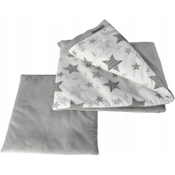 Kocyk dwustronny niemowlęcy bawełna velvet do wózka gondoli kołyski Jackmar