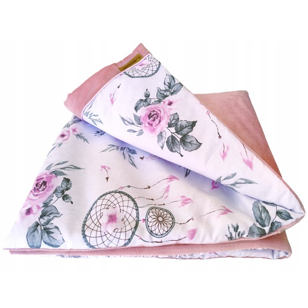 Kocyk dwustronny niemowlęcy bawełna velvet do wózka gondoli kołyski Jackmar