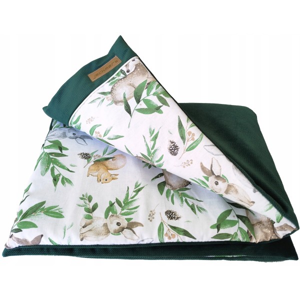 Kocyk dwustronny niemowlęcy bawełna velvet do wózka gondoli kołyski Jackmar