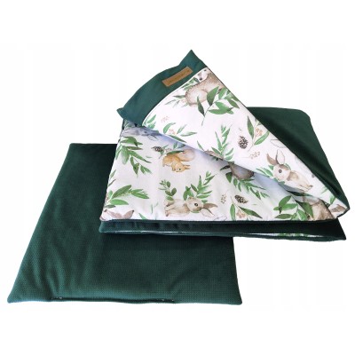 Kocyk dwustronny niemowlęcy bawełna velvet do wózka gondoli kołyski Jackmar