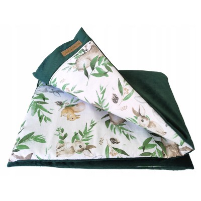 Kocyk dwustronny niemowlęcy bawełna velvet do wózka gondoli kołyski Jackmar