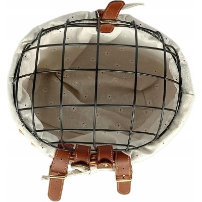 Koszyk wiklinowy na rower z kratką metalową transporter kosz dla kota psa