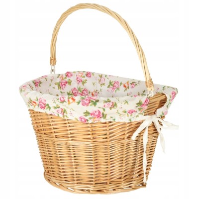 Koszyk rowerowy wiklinowy kosz na rower przedni click wkładka w kwiaty