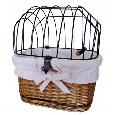 Kosz wiklinowy na rower dla psa kota koszyk z uchwytem + gratis Jackmar