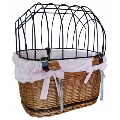 Kosz wiklinowy na rower dla psa kota koszyk z uchwytem + gratis Jackmar