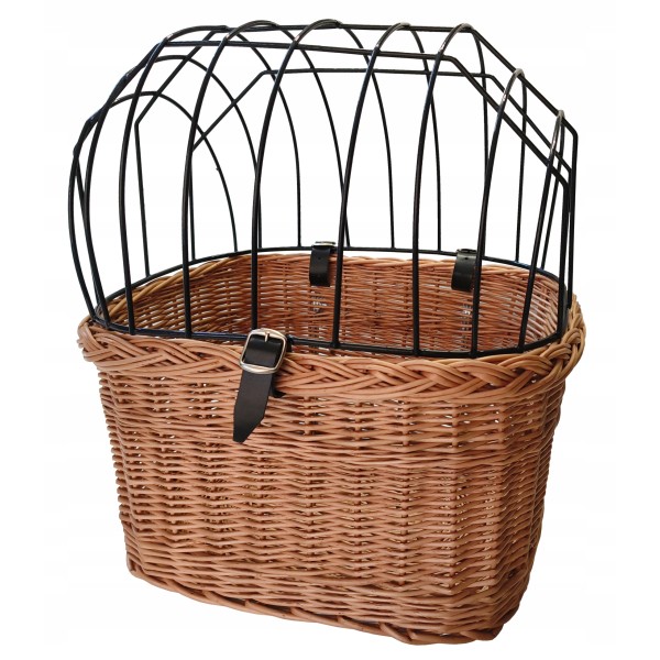 Wiklinowy kosz na rower dla psa TRANSPORTER zamykany na kierownicę Jackmar