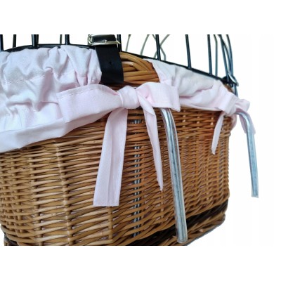 Kosz wiklinowy na rower dla psa kota koszyk z uchwytem + gratis Jackmar