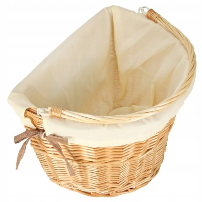 Koszyk rowerowy wiklinowy kosz na rower RALLEX przedni click z wkładem