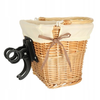 Koszyk rowerowy wiklinowy kosz na rower RALLEX przedni click z wkładem