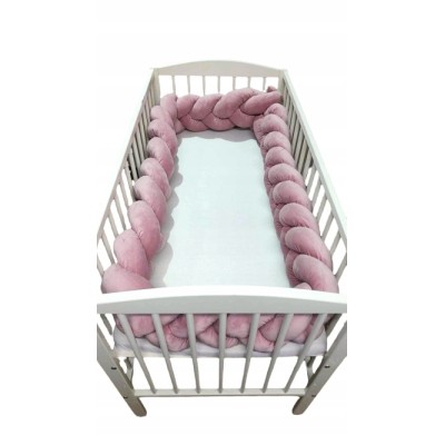 Ochraniacz do łóżeczka warkocz otulacz dla niemowląt welur 360 cm Jackmar