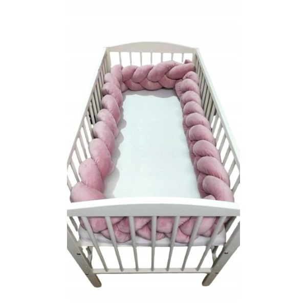 Ochraniacz do łóżeczka warkocz otulacz dla niemowląt welur 360 cm Jackmar