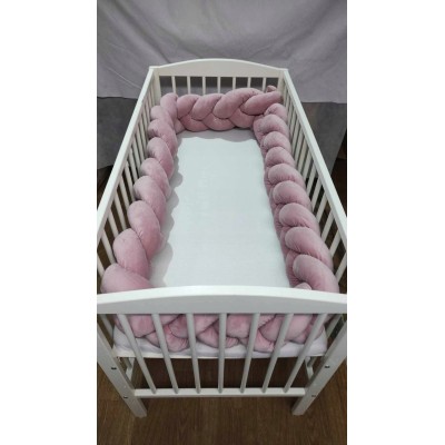 Ochraniacz do łóżeczka warkocz otulacz dla niemowląt welur 360 cm Jackmar