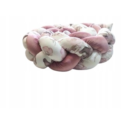 Ochraniacz do łóżeczka warkocz otulacz dla niemowląt welur 360 cm Jackmar