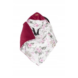 Otulacz do fotelika z kapturkiem kocyk do wózka nosidełka bawełna Jackmar