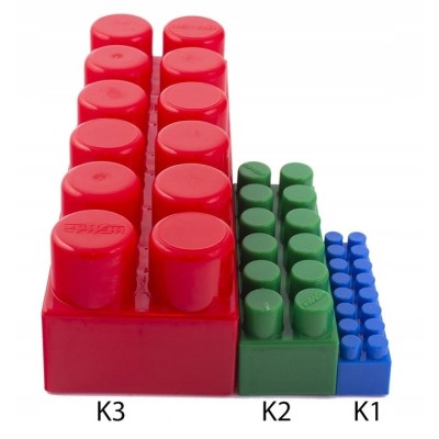 Klocki konstrukcyjne różowe K1 620 el.+ kuferek różowy produkt polski Hemar