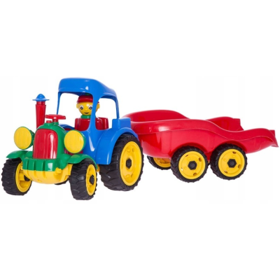 Traktor z przyczepą odpinaną klocki Play Blox zabawki dla dzieci Hemar