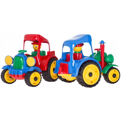 Traktor z przyczepą odpinaną klocki Play Blox zabawki dla dzieci Hemar