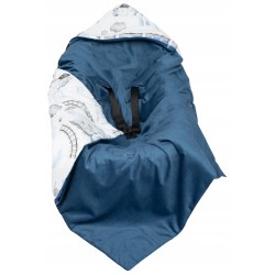 Otulacz do fotelika z kapturkiem kocyk do wózka nosidełka bawełna Jackmar