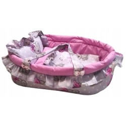 Nosidełko dla lalek lalki kołderka poduszka + rożek z falbanką Jackmar