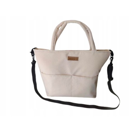 TORBA ORGANIZER DO WÓZKA Z PASKIEM DLA MAMY SPACEROWA BEŻOWA JACKMAR