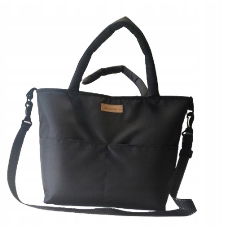 TORBA ORGANIZER DO WÓZKA Z PASKIEM DLA MAMY SPACEROWA CZARNA JACKMAR