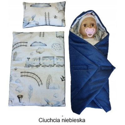Pościel dla lalek lalki dwustronna + rożek do wózka łóżeczka Jackmar