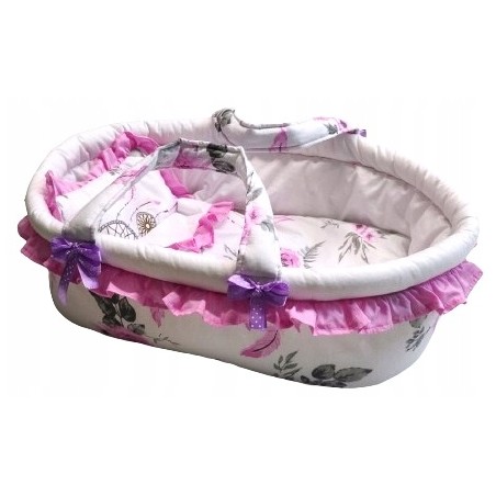 Nosidełko dla lalek lalki +pościel z falbanką gondolka 45 cm Jackmar