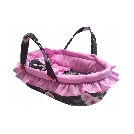 Nosidełko dla lalek lalki +pościel z falbanką gondolka 45 cm Jackmar