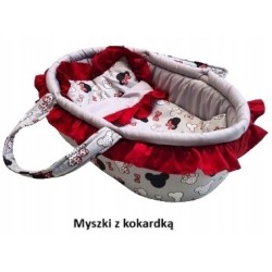 Nosidełko dla lalek lalki +pościel z falbanką gondolka 45 cm Jackmar