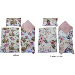 Pościel dla lalek do wózka łóżeczka kołyski + rożek dwustronna Jackmar