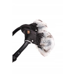 Mufki rękawice do wózka z futerkiem ocieplane na zimę dla mamy taty Jackmar