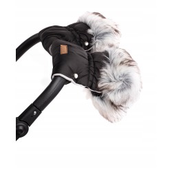 Mufki rękawice do wózka z futerkiem ocieplane na zimę dla mamy taty Jackmar