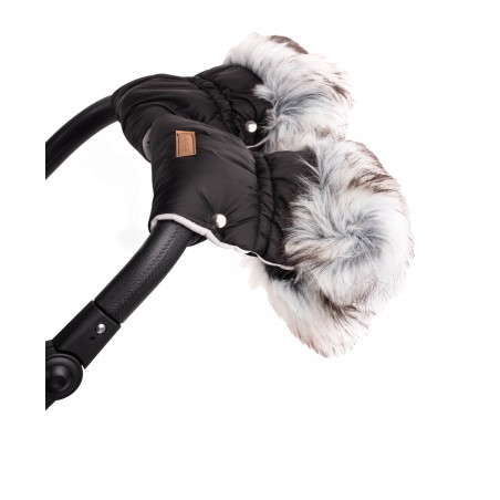 Mufki rękawice do wózka z futerkiem ocieplane na zimę dla mamy taty Jackmar