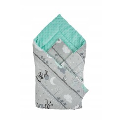 Rożek becik niemowlęcy bawełna + minki różowy 80 cm x 80 cm rzep Jackmar